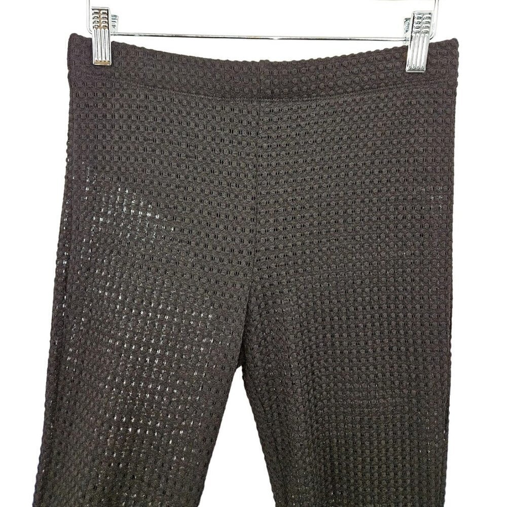 H&M Divided Pants Bootcut Open Knit Black Womens Sz XS Panty Lined High Rise NEW - Picture 3 of 7